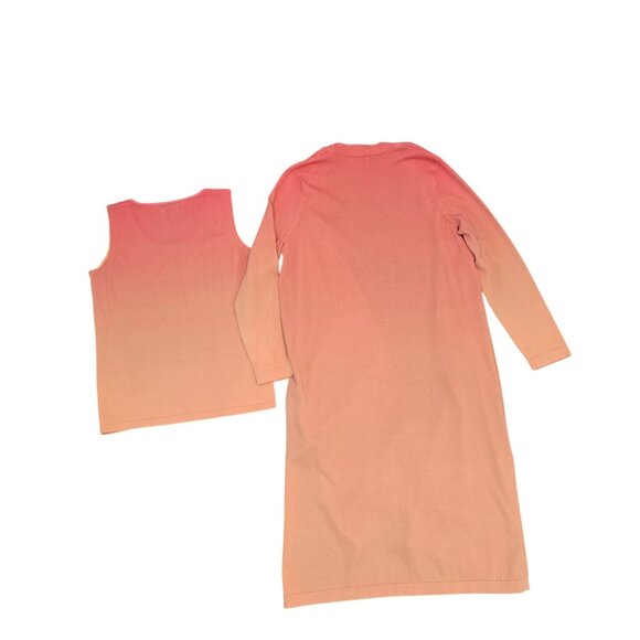 Edinburgh Knitwear Peach Ombre Cardigan & Tank Set Size S Pima Cotton winter set - Picture 3 of 10